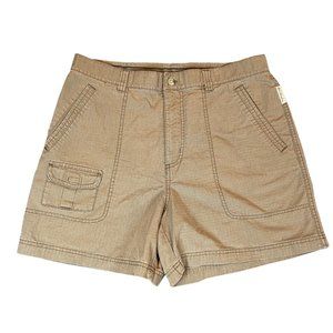 Womens Columbia Dark Khaki Shorts Size 14 Cotton Cargo Hiking